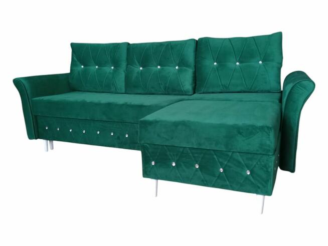 2w1 Narożnik w Sofie Glamour-pojemnik funkcja spania