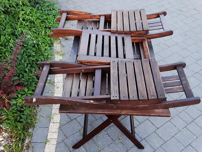 Zestaw mebli ogrodowych drewno 4 elementy.