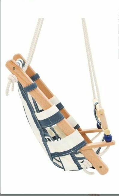 Huśtawka dla niemowląt z pasem bezpieczeństwa Bawełniana