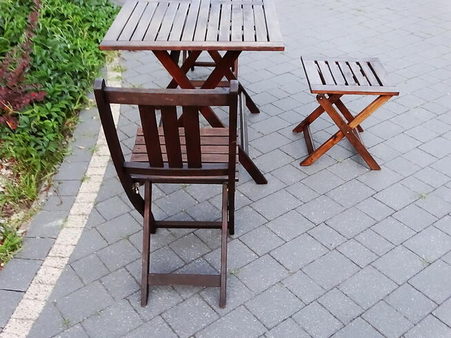 Zestaw mebli ogrodowych drewno 4 elementy.