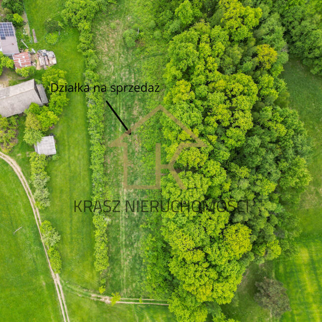 Piękna działka budowlna przy lese 18 ar w Lipniku