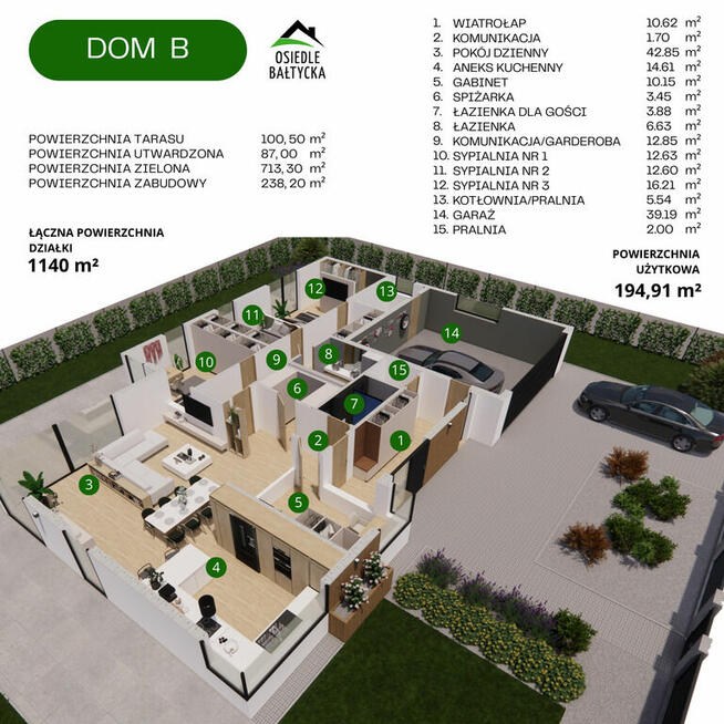 Dom parterowy pod Nadarzynem z szybkim dojazdem