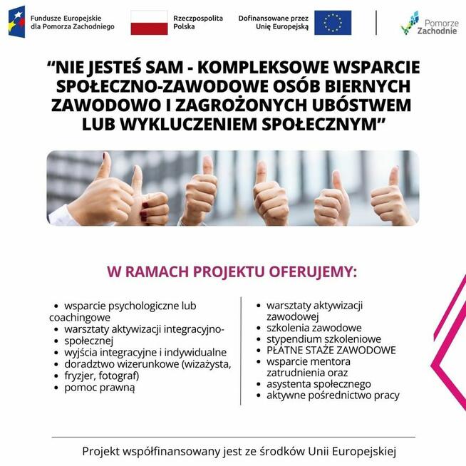 Bezpłatne wsparcie zawodowe: szkolenia, staże, praca