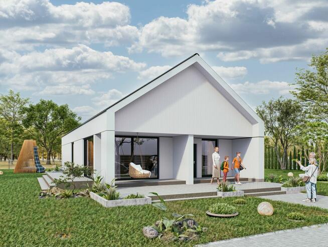 Nowoczesny dom parterowy 115m2 na działce z lasem