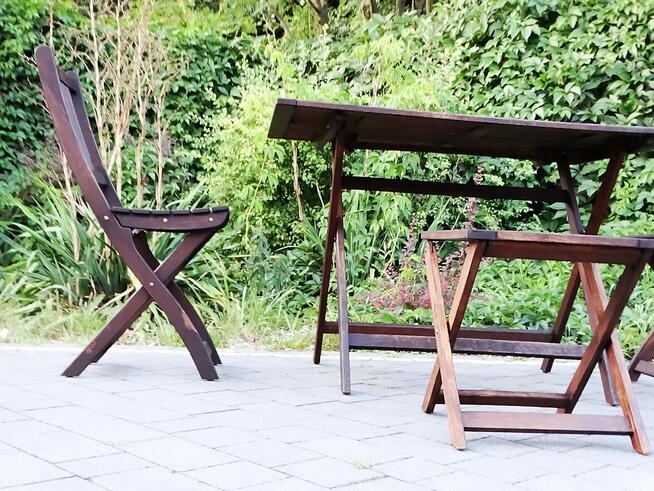 Zestaw mebli ogrodowych drewno 4 elementy.