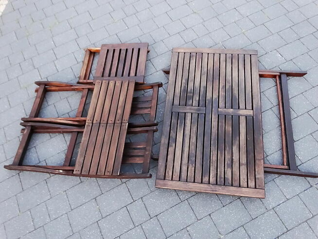 Zestaw mebli ogrodowych drewno 4 elementy.