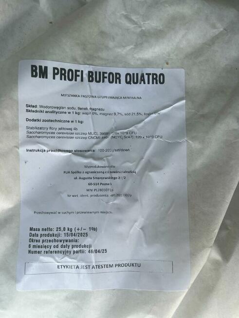 Witaminy, bufor, krowy mleczne opasowe