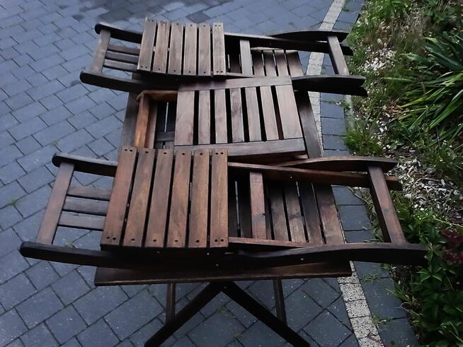 Zestaw mebli ogrodowych drewno 4 elementy.