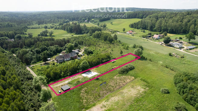 Działka budowlana z projektem i pozwoleniem, las