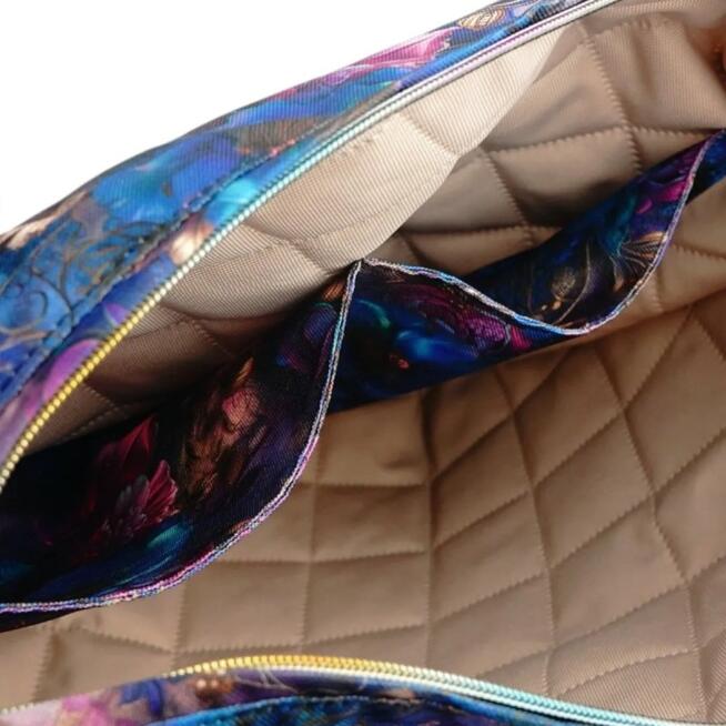 Torbo Plecak Damski 2w1 - Chabrowe Kwiaty