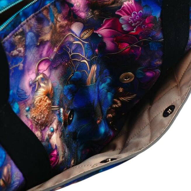 Torbo Plecak Damski 2w1 - Chabrowe Kwiaty