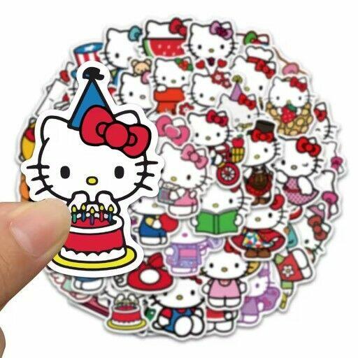 Naklejki modne sanrio hello kitty mocne wodoodporne XL 50 sz