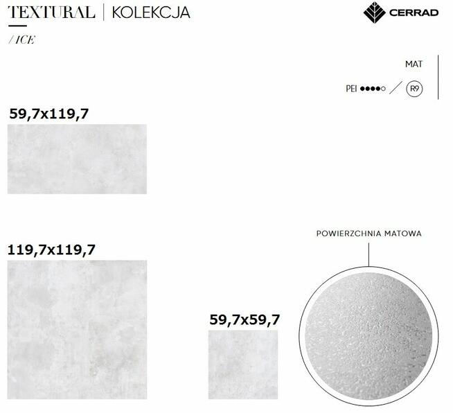 gres 60x60 60x120 120x120 textural matowy gat.1 cerrad