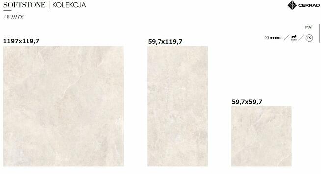 gres 60x60 60x120 120x120 softstone matowy gat.1 cerrad