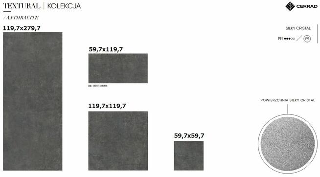 gres 60x60 60x120 120x120 120x280 textural silky cristal pół