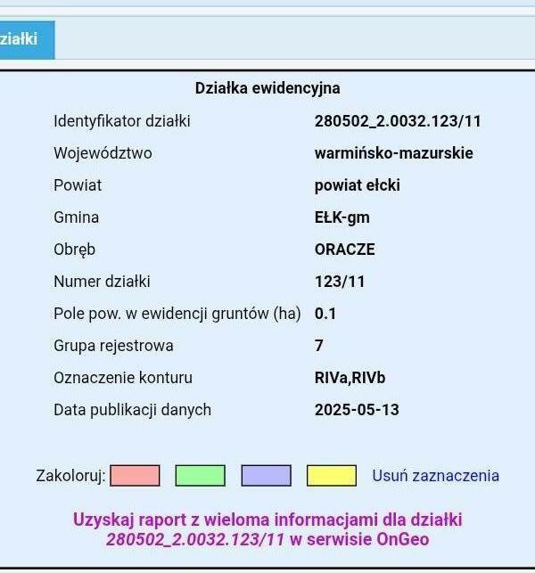 Działka z widokiem na jezioro