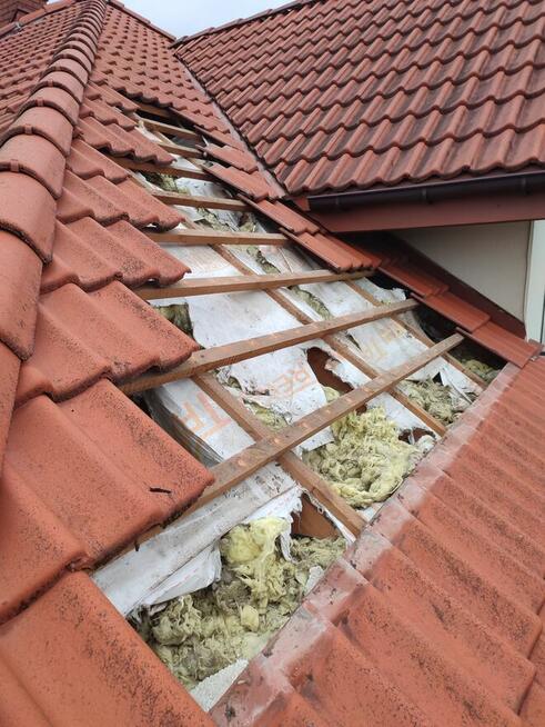 Ocieplanie celulozą i naprawa izolacji dachu po kunie