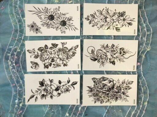 Tatuaż dziara tymczasowy kwiaty impreza sesja zdjęciowa