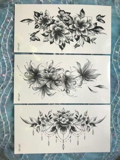 Tatuaż dziara tymczasowy kwiaty impreza sesja zdjęciowa