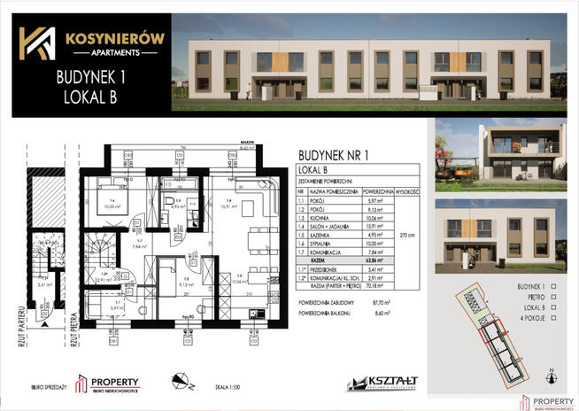 Mieszkanie, 70,18 m2, Kosynierów, Dębica