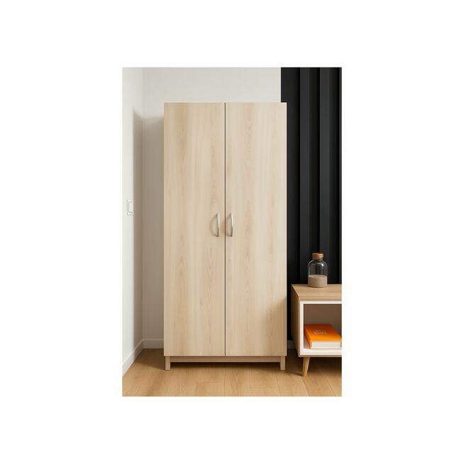 Szafa dwudrzwiowa zamykana, 5 półek, kolor buk zurych