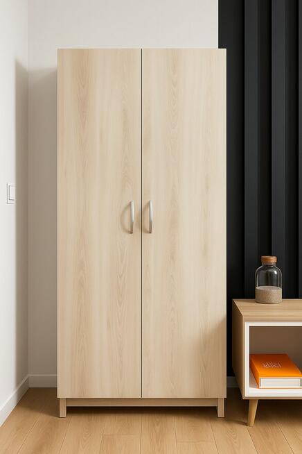 Szafa dwudrzwiowa zamykana, 5 półek, kolor buk zurych