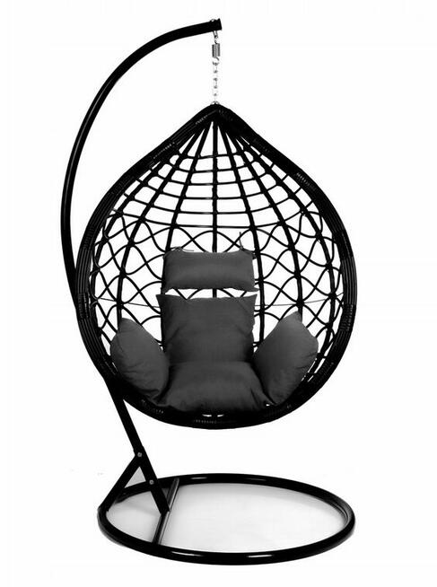 Fotel wiszący XXL BUJANY Szary + poduchy +stelaż NOWY