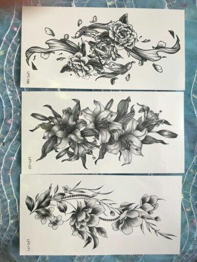 Tatuaż dziara tymczasowy kwiaty impreza sesja zdjęciowa