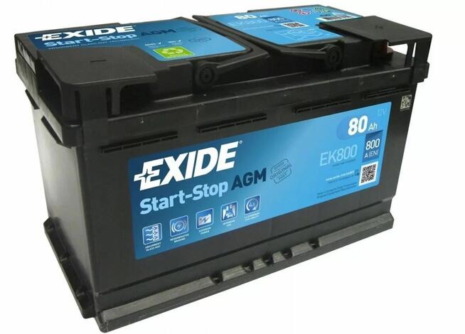 Akumulator 80Ah 800A Exide AGM start&stop EK800