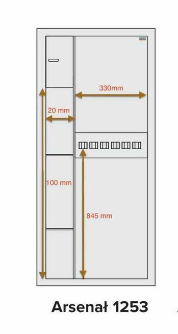 Sejf na broń długą Arsenał 1253. Zamek kluczowy. Klasa S1