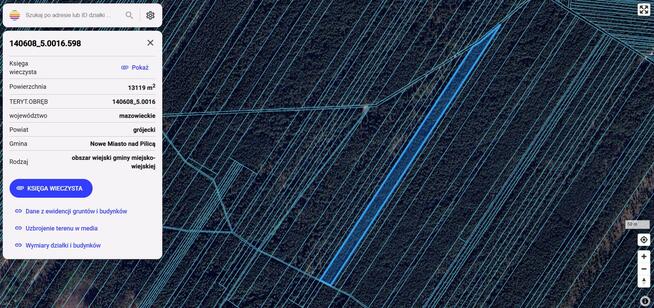 70-letni las sosnowy 5,6 ha woj. Mazowieckie