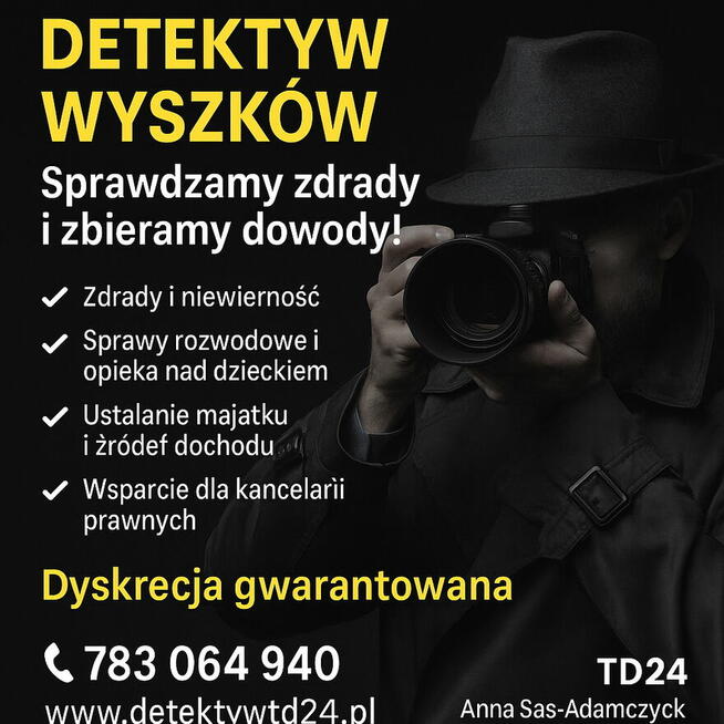 Detektyw Wyszków – TD24 Anna Sas-Adamczyk 783064940
