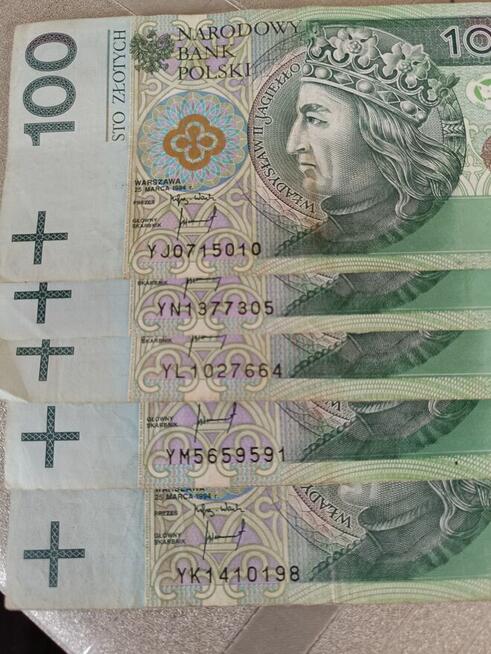 Banknoty 100 zł z 1994 różne serie