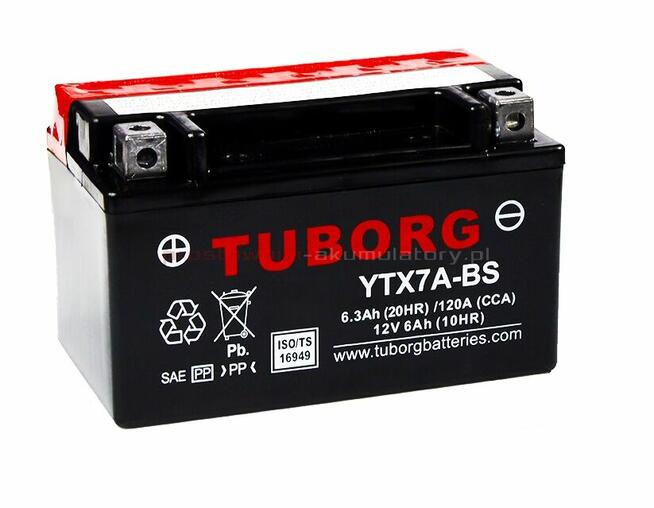 Akumulator Tuborg YTX7A-BS 6.3Ah 120A AGM