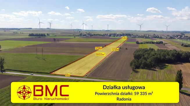 Działka usługowa Radonia gm. Wielowieś,