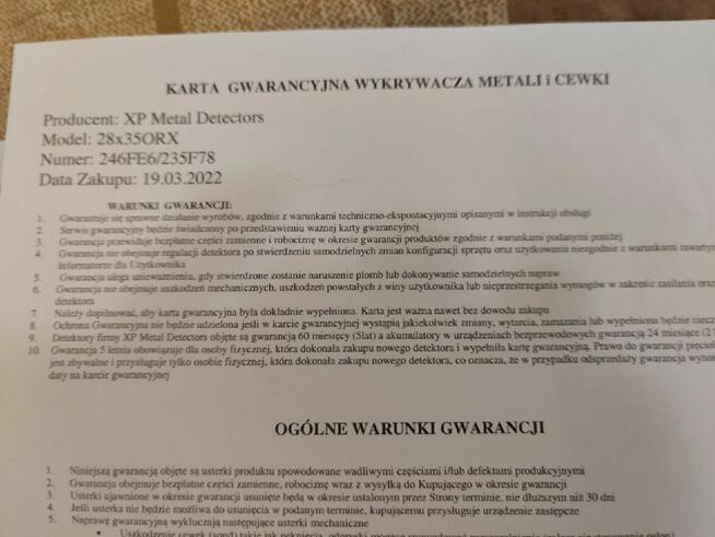 Wykrywacz metali XP ORX RC X35 z cewką 28 cm sztyca saperka