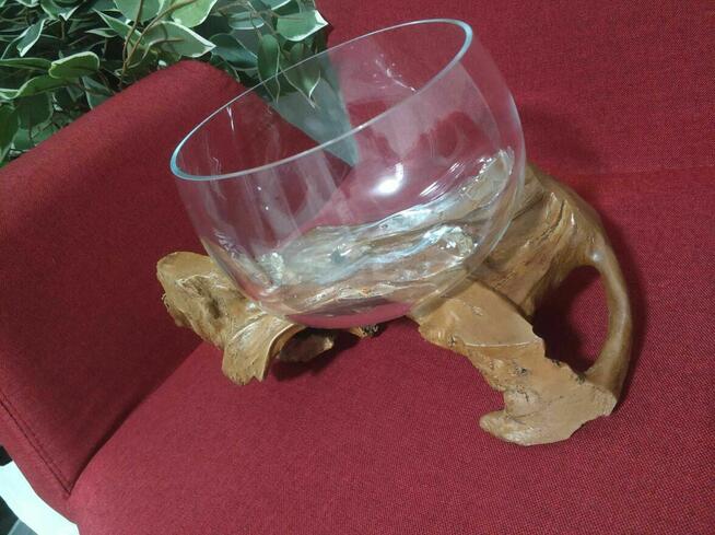 Akwarium Szklana miska Natureza korzeń wazon misa na owoce