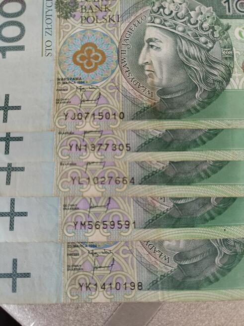 Banknoty 100 zł z 1994 różne serie