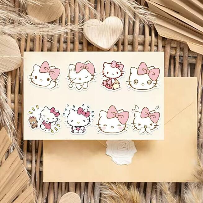 Naklejki modne sanrio hello kitty mocne wodoodporne XL 50 sz