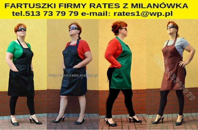 Fartuchy stylonowe zakładane przez głowę cena 7 zł.