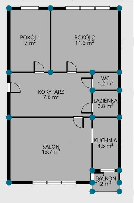Mieszkanie dwustronne rozkładowe 3 pokoje Osiedle II