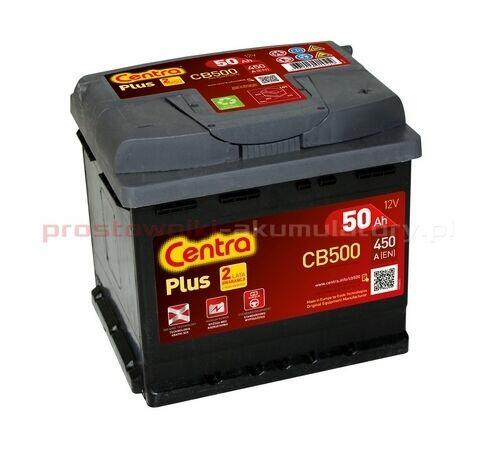 Akumulator Centra Plus 50Ah 450A CB500 P+