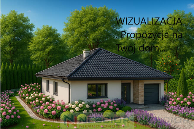 Działka budowlana z domem w stanie surowym