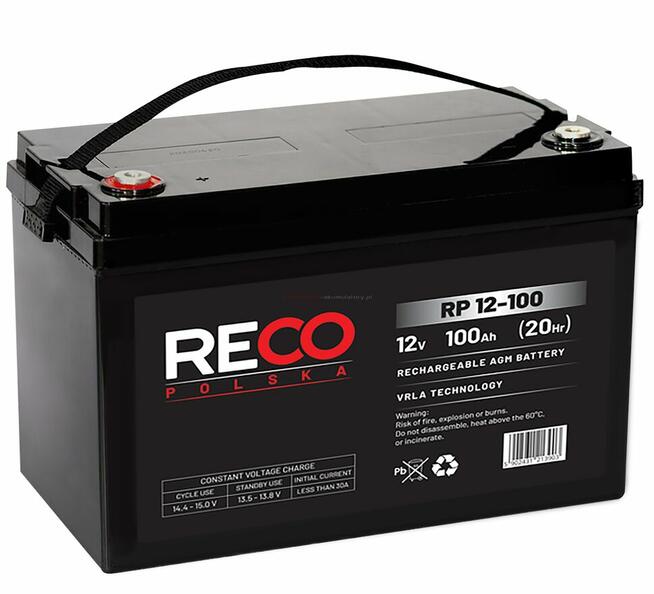 Akumulator RECO VRLA AGM RP12-100 12V 100Ah ŻELOWY