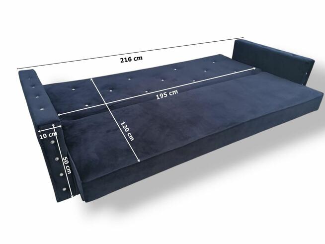 Sofa Kanapa rozkładana Glamour Wersalka z pojemnikiem