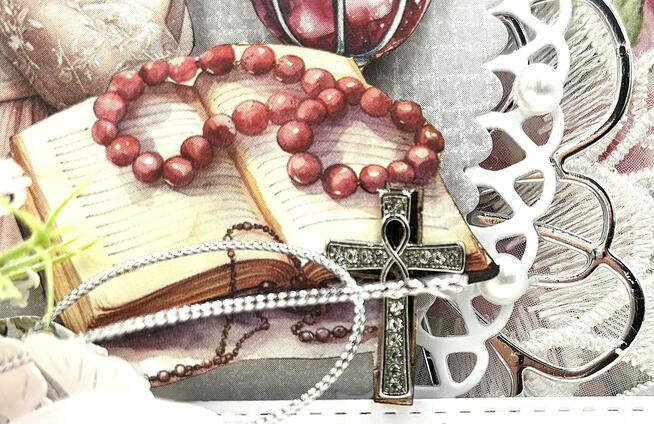 Pamiątka Pierwszej Komunii Świętej. Kartka 3D w torebce.