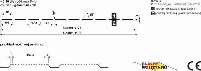 Blacha trapezowa, podbitka T7P Pruszyński