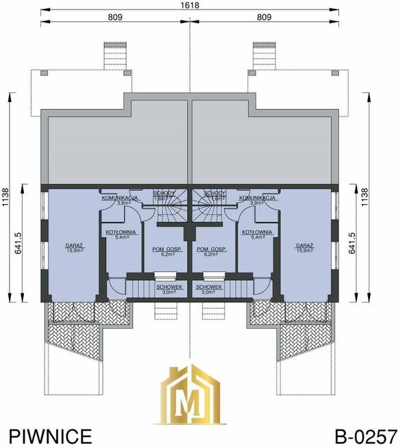 Cały bliźniak w stanie surowym otwartym Olsztyn