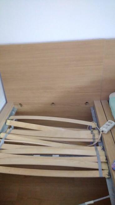 Łożko jednoosobowe płyta OSB, okleina jasny orzech