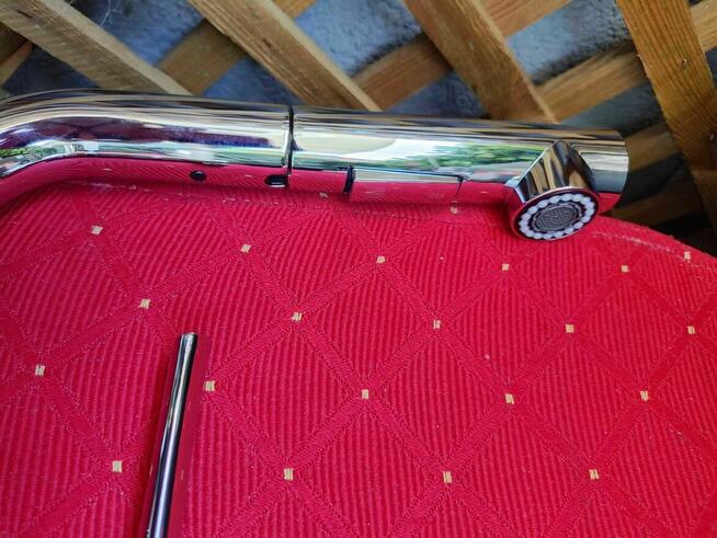 Kran Bateria Umywalkowa do zlewu zlewozmywak Srebrna Wylewka